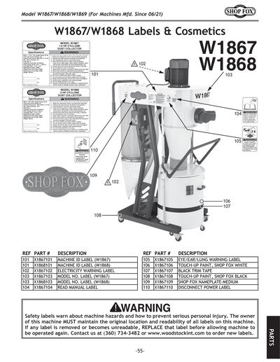 Part Diagram for W1869