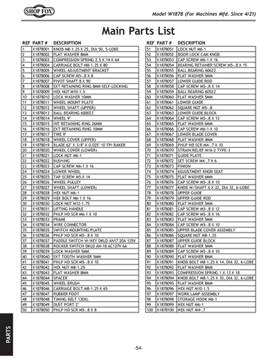 Part Diagram for W1878