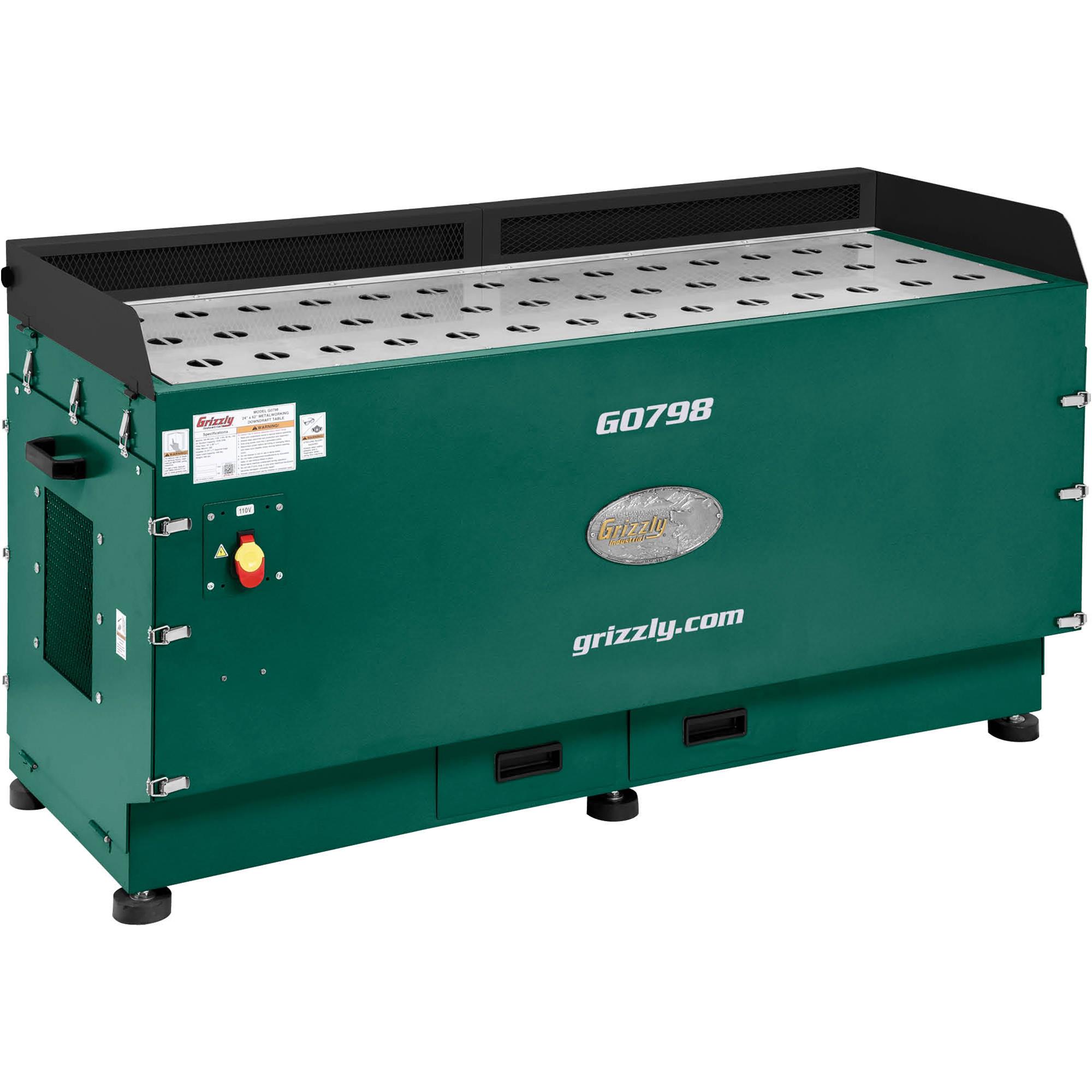 Grizzly G0798 24 in x 62 in Metalworking Downdraft Table