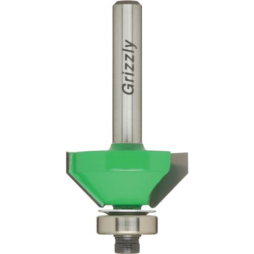 Image for Grizzly C1726 - Anti-Kickback 45 Chamfer Bit, 1/4" Shank, 1" Dia.