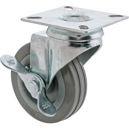 Image for Steelex D2595 - 3" Gray Rubber Swivel Caster w/ Brake
