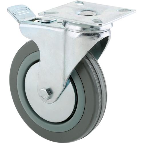 Image for Steelex D2600 - 5" Gray Rubber Swivel Caster w/ Double Brake