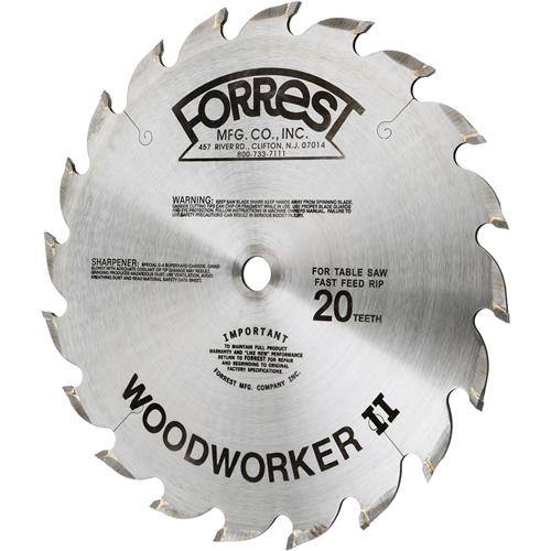 Image for Forrest T20778 - Woodworker II 10" x 5/8" 20t Fast Feed Rip Blade