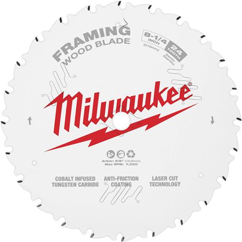 Image for Milwaukee T30588 - 8-1/4" x 3/8" 24T ATB Framing Saw Blade