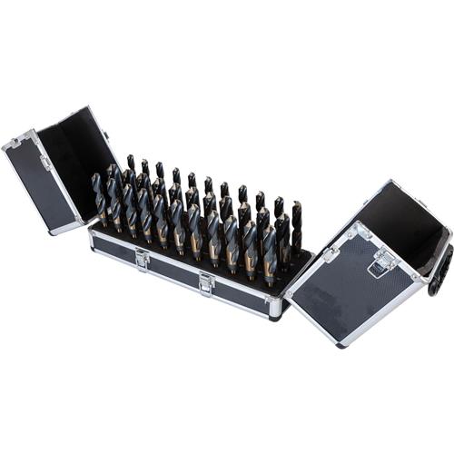 Image for Grizzly T31990 - 33-Pc. M35 Cobalt Silver & Deming Drill Bit Set W/ Aluminum Case