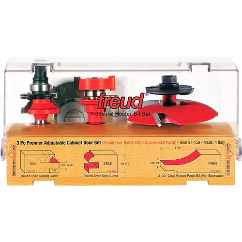 Image for Freud T33479 - 3 - Piece Premier Adjustable Cabinet Bit Set