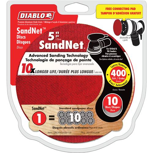 Image for Diablo T33564 - 5" 400 Grit (Micro Fine) SandNet™ Discs with Connection Pad 10 Pk