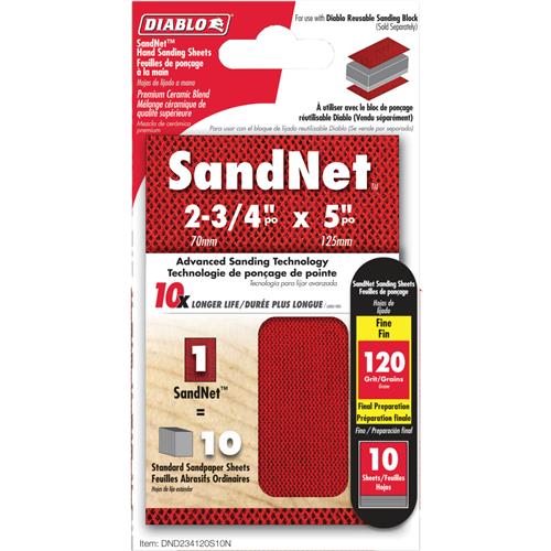 Image for Diablo T33578 - 2-3/4" x 5" 120-Grit SandNET™ Reusable Sanding Sheets 10 Pk