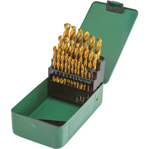 Image for Grizzly PRO T33685 - M2 HSS TiN-Coated Drill Bit Set, 29 Pc.